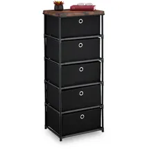 Relaxdays Kommode 105 x 43 x 33 cm Schwarz/Braun