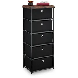 Relaxdays Kommode 105 x 43 x 33 cm Schwarz/Braun