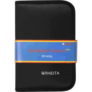RHEITA Schüleretui 60-teilig schwarz,