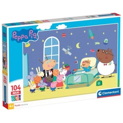 Clementoni® Puzzle Supercolor Maxi - Peppa Pig, 104 Puzzleteile