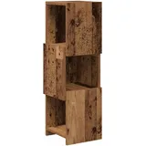 MOBCANT Modern Eckschrank & Aufbewahrungsschränke Altholz Holzwerkstoff Schließfächer mit Stauraum Spind Schrank für Flur Keller Küche Wohnzimmer (25,5 x 25 x 80 cm)