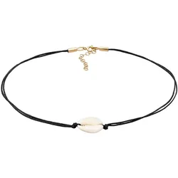 Elli Choker Kauri Muschel Nylon Trend 925 Silber Ketten   Damen 