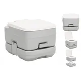 vidaXL Campingtoilette Camping-Toilette Tragbar Grau und Weiß 10 10 L HDPE grau