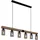 GLOBO Hängelampe 6-flg. 140 cm rechteckig/Rauchglas/Metall schwarz
