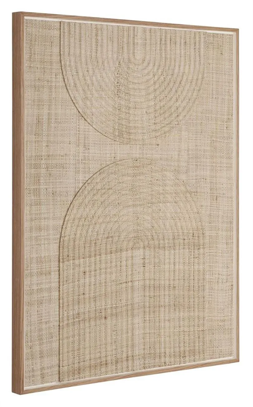 Wandpaneel Japanese Garden aus geflochtenen Palmenblättern, skandinavischer Stil, natur, 76x102 cm
