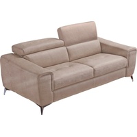 Egoitaliano Schlafsofa Francine, Designsofa, Loungesofa mit Dauerschlaffunktion, Bettfunktion, hochwertiger Metallbettrahmen & Matratze, Kopfteil manuell verstellbar grau