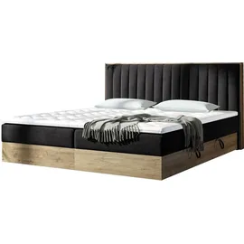 Mirjan24 Boxspringbett Harmony, Polsterbett mit zwei Bettkästen, Doppelbett mit Topper, Stilvoll Schlafzimmer (Soro 100, Größe: 160x200 cm) - Grau/Beige
