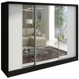 A&J MöbelLand Schiebetürenschrank VIDA 200 x 215 x 59,5 cm Schwarz/Weiß