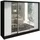 A&J MöbelLand Schiebetürenschrank VIDA 200 x 215 x 59,5 cm Schwarz/Weiß