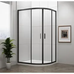 Polysan Easy Black Duschkabine Asymmetrisch 90x80 cm EL2815B