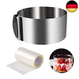 Huifengjie tortenring,dessertringe,backzubehör,Verstellbar Kuchenring Edelstahl Ø16-30cm B