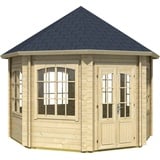 Lasita Maja Pavillon »Jamaica«, (Set, Inklusive Fussbodenbretter zum verlegen), BxT: 389,4x389,4 cm, Fichtenholz, beige