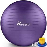 TRESKO Gymnastikball mit GRATIS Übungsposter inkl. Luftpumpe - Yogaball