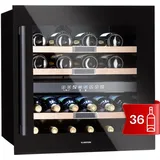 Klarstein - Getränkekühlschrank Vinsider, 2 Zonen Weinkühlschrank, Kühlschrank mit Glastür, Leiser Flaschenkühlschrank, Weinschrank für Bier &