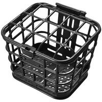 NiuLumea Fahrradkorb vorne Mountainbike Rennräder 31 x 21 x 20,5 cm für Schwerlast-Metall-Kunststoff-Aufbewahrungskorb mit Deckel, passend für kleine Hunde, Schwarz