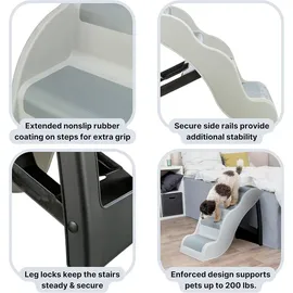 Trixie Hundetreppe 4-stufig Grau 38,5 × 60 × 79 cm