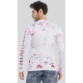 Cipo & Baxx "Sweatshirts", Damen, Gr. S, weiß, 50% Baumwolle;50% Polyester, bedruckt, regular fit, Rundhals, Shirts T-Shirt, mit Allover-Print