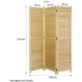 Homestyle4u Paravent Braun, 120x170 | Gr.: onesize