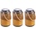 ETC Shop 3x LED Solarleuchte Metall braun H 16 cm,
