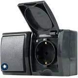 REV Ritter Aufputz-Steckdose mit Schalter IP44 Anthrazit