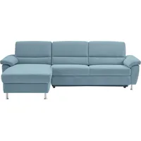 CALIZZA INTERIORS Ecksofa »Onyx L-Form«, Recamiere links oder rechts, wahlweise mit Bettfunktion, Breite 270 cm blau