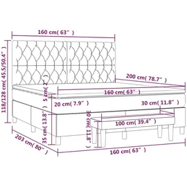 vidaXL Boxspringbett mit Matratze Blau 160x200 cm Stoff1358291