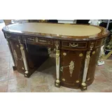 Casa Padrino Schreibtisch Barock Braun / Gold / Weiß