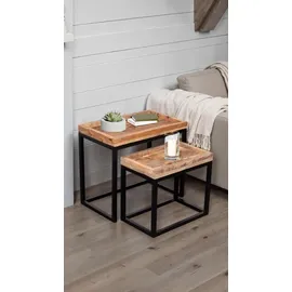 Mr. Deko Couchtisch 2er Set Lecce Mango natur
