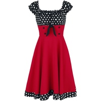 Belsira - Rockabilly Kleid knielang - Schulterfreies Swing-Kleid - XS bis 3XL - für Damen - Größe XS - schwarz/rot/weiß - XS