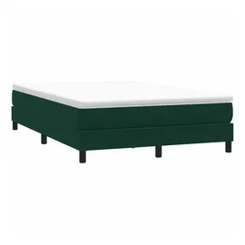 vidaXL Boxspringbett 140 x 220 cm Dunkelgrün