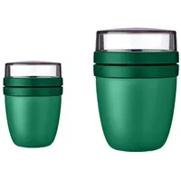 Mepal - Lunchpot Ellipse Duo Pack - Praktischer Müslibecher, Joghurtbecher, To Go Becher - Geeignet für Tiefkühler, Mikrowelle & Spülmachine - 300