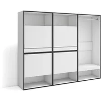 SKRAUT HOME Schuhschrank, Weiß, Holzwerkstoff, Rechteckig, 180x145x35 cm, Garderobe,