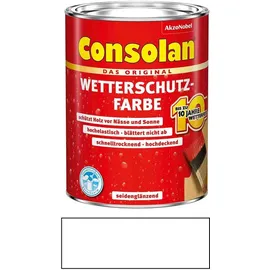 Consolan Wetterschutz-Farbe 2,5 l weiß seidenglänzend