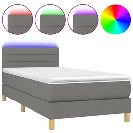 vidaXL Boxspringbett 100 x 200 cm Dunkelgrau
