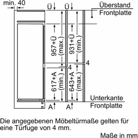 Neff KI6773FE1 Einbau-Kühlgefrierkombination (231 l, 1578 mm hoch)