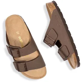 ROHDE Alba für Damen Frauen Sandale Pantolette Zweiriemer Hausschuhe 5631 braun, Schuhgröße:43 EU