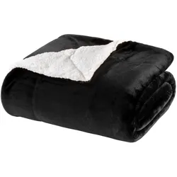 WOHNWOHL® Flauschige Sherpa Kuscheldecke • Mikrofaser Wohndecke • Fleecedecke als Sofaüberwurf • Sofadecke/Tagesdecke/Wohnzimmerdecke • Teddyfleece Decke für Bett und Sofa