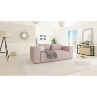 S-Style Möbel 2-Sitzer Sofa Renne aus Cord mit weichem Sitz, 2-Sizer Sofa 1 Teile, mit Wellenfederung rosa