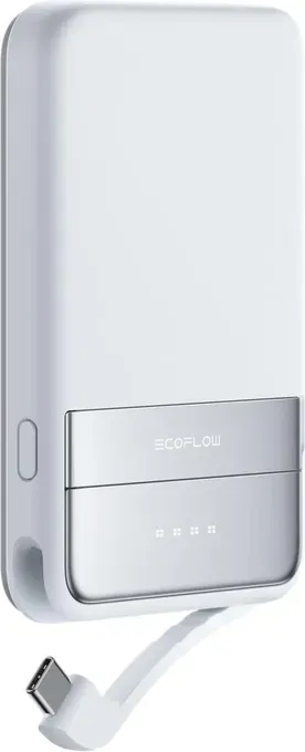 EcoFlow Qi2 MagSafe Powerbank 5000 mAh 30 W mit USB-C-Kabel, magnetische Powerbank, kabelloses, tragbares Ladegerät, externe Akkus für Mobiltelefone, kompatibel mit der iPhone 17/16/15/14/13-Serie, Blau