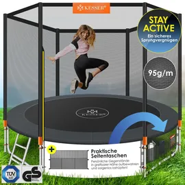 Kesser Trampolin 305 cm inkl. Sicherheitsnetz, Leiter und Randabdeckung Orange