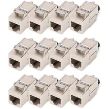 Digitus DN-93816 – Keystone-Modul Cat 8.1 – 12 Stück – RJ45 Netzwerkdose Cat8 Geschirmt – 2000 MHz – 25GBase-T & 40GBase-T – 25 Gbit/s & 40 Gbit/s – AWG 26/7 bis AWG 22/1 – Montage Werkzeugfrei