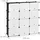 Relaxdays Schuhschrank 125 x 125 x 32 cm 24 Fächer schwarz-weiß