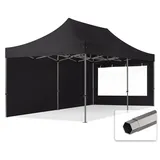 TOOLPORT Faltpavillon 3 x 6 m inkl. 2 Seitenteile Schwarz