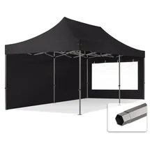 TOOLPORT Faltpavillon 3 x 6 m inkl. 2 Seitenteile Schwarz