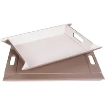 Freeform Wendetablett Tischset zweifarbig 55 x 41 cm Weiß - Taupe