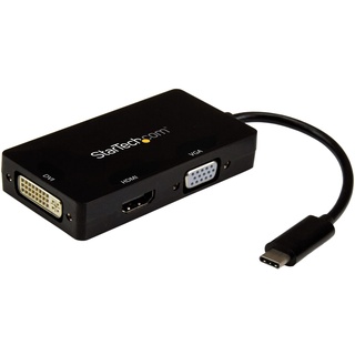 Startech USB-C Multiport Adapter - 4K 30 Hz - USB C auf HDMI DVI VGA - USB Type C Adapter - USB-C Dongle - USB C Hub