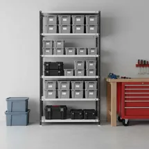 Proregal Lagerregal Metall 200x110x40 cm Anthrazit-Weiß 5 Fachböden