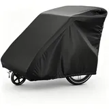 XPJBKC Abdeckung Fahrradanhänger, Faltgarage für Fahrradanhänger, 420D Oxford Wasserdicht UV-Schutz, Universell Regenschutz f-ahrradanhänger für Hundeanhänger (Schwarz, 140 * 84 * 99 cm)