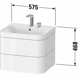 Duravit Happy D.2 Plus Waschtisch 57,5 x 49 cm (HP4635O7171)