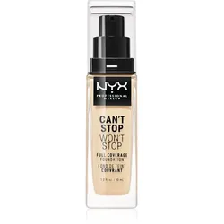 NYX Professional Makeup Can't Stop Won't Stop Full Coverage Foundation Make-up mit hoher Deckkraft Farbton 6.3 Warm Vanilla 30 ml
